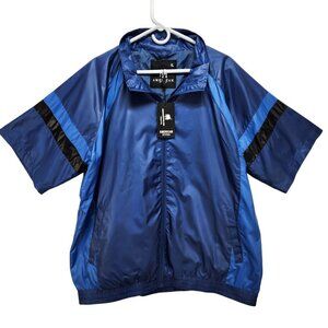 Short Sleeve Mens size XL Full Zip Jacket Blue Black Golf Windbreaker NEW